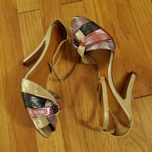 Miss Sixty Vintage Metallic Leather Peep Toe - Picture 2 of 4